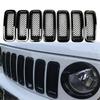 7PCS Calandre Avant en ABS pour Jeep Wrangler JK Patriot 2011-2016 Kit de Grille en Maille Accessoires de Voiture Décoratif Chrome