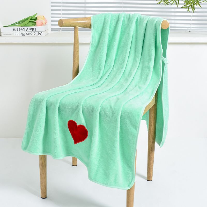 Neues Pfirsichherz Korallenfleece Badetuch Weich Saugfähig Nicht Abwerfend Haar Liebe Handtuch 70 * 140 Schnelltrocknend