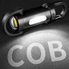 Rechargeable LED Keychain Light Mini Flashlight Waterproof Work Light for Outdoor Camping Fishing Emergency USB Charging