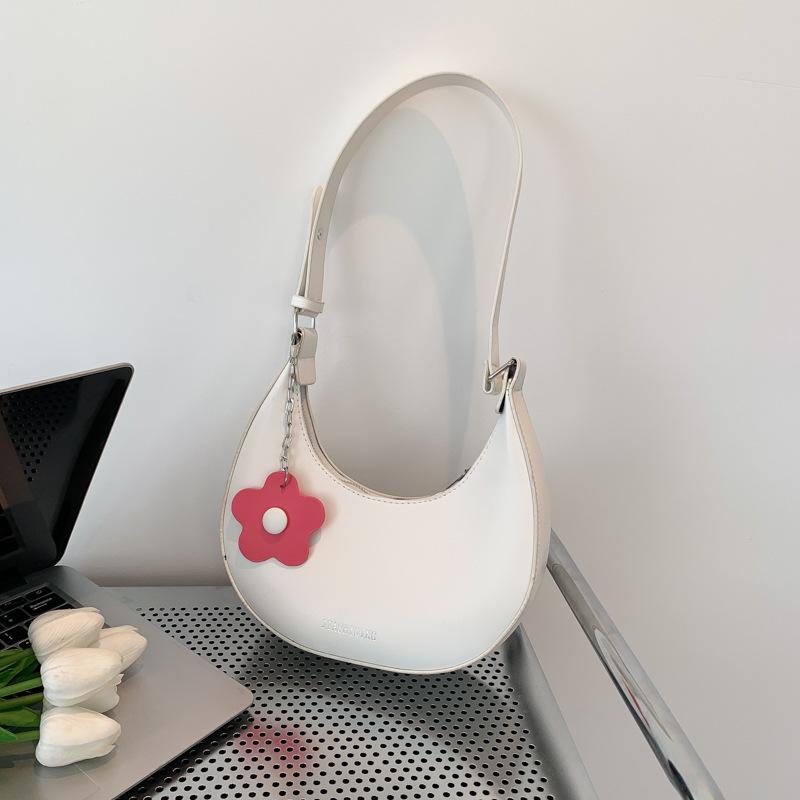 Sweet Style Faux Leather Crescent Bag for Women 2026 New Fashionable Shoulder Crossbody Purse