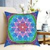 Divine Lotus Mandala Pillow Case Printed Home Soft Throw Pillow Flower Of Life Seed Of Life Sacred Geometry Lotus Flower