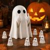 Micro Landscape Accessories Mini Ghost Flipping Middle Finger Figurines for Halloween Decorations Miniature Resin Holiday Tabletop Scenery
