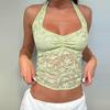 Sexy Halter Halter Lace See-through Crop Top Sling