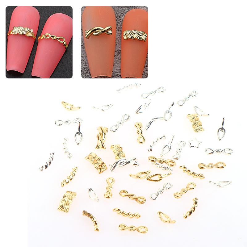 10/20Pcs Metal Chain Gold Silver Japan Korea Nail Art Decorations Diy Nail Tool