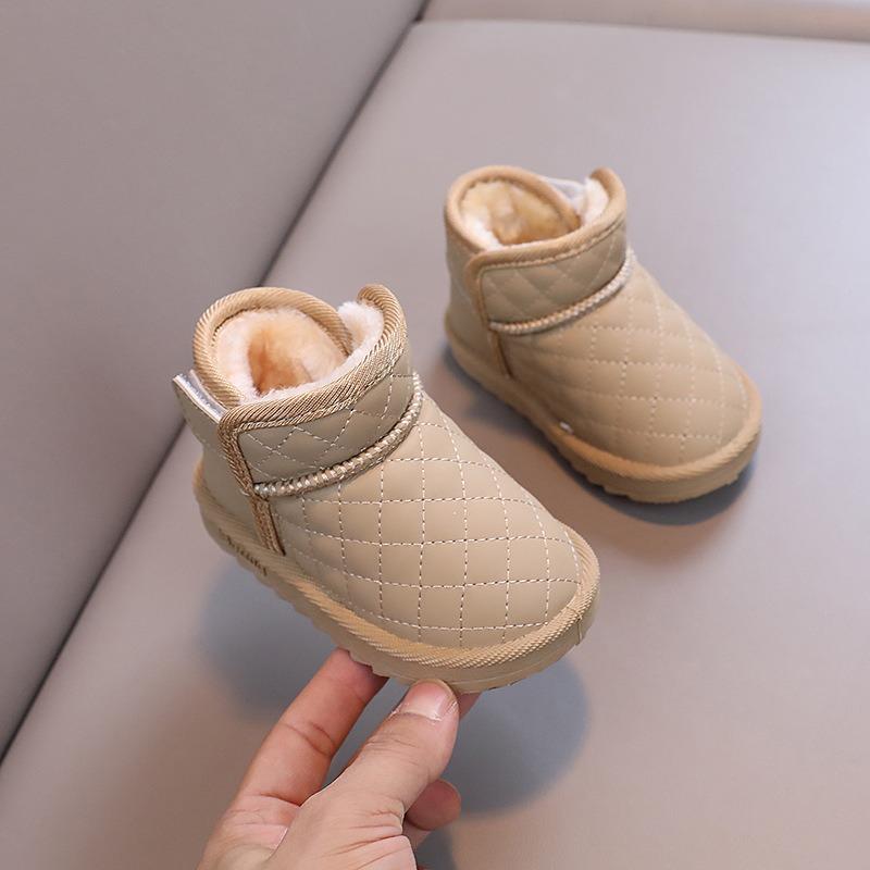 Fleece Thickened Cotton Shoes Snow Boots Winter Warm Baby Shoes Baby Toddler Shoes Boys and Girls Shoes Soft Sole Waterproof