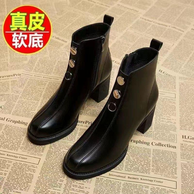 

Осень Зима Женские Ботильоны на Высоком Каблуке Повседневная Женская Обувь Ботинки на Молнии 39