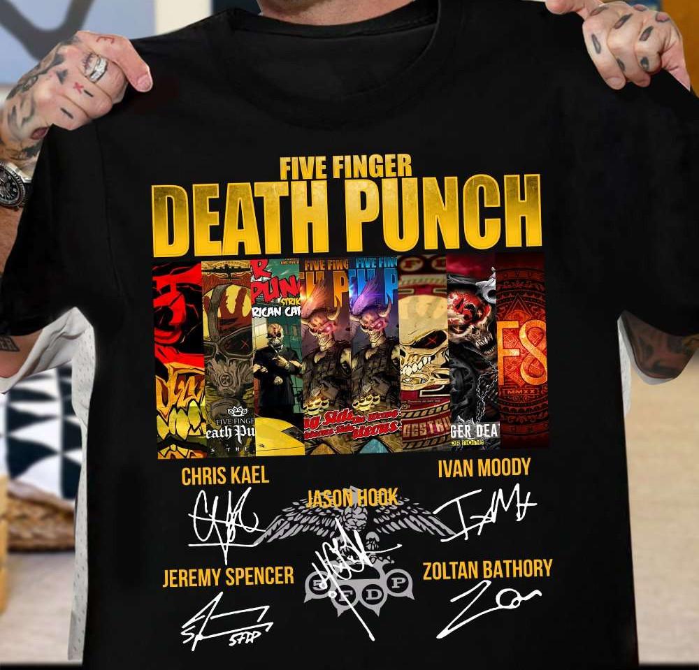 Five Finger Death Punch Band Signature Black T-Shirt S-234XL Unisex T-Shirt S