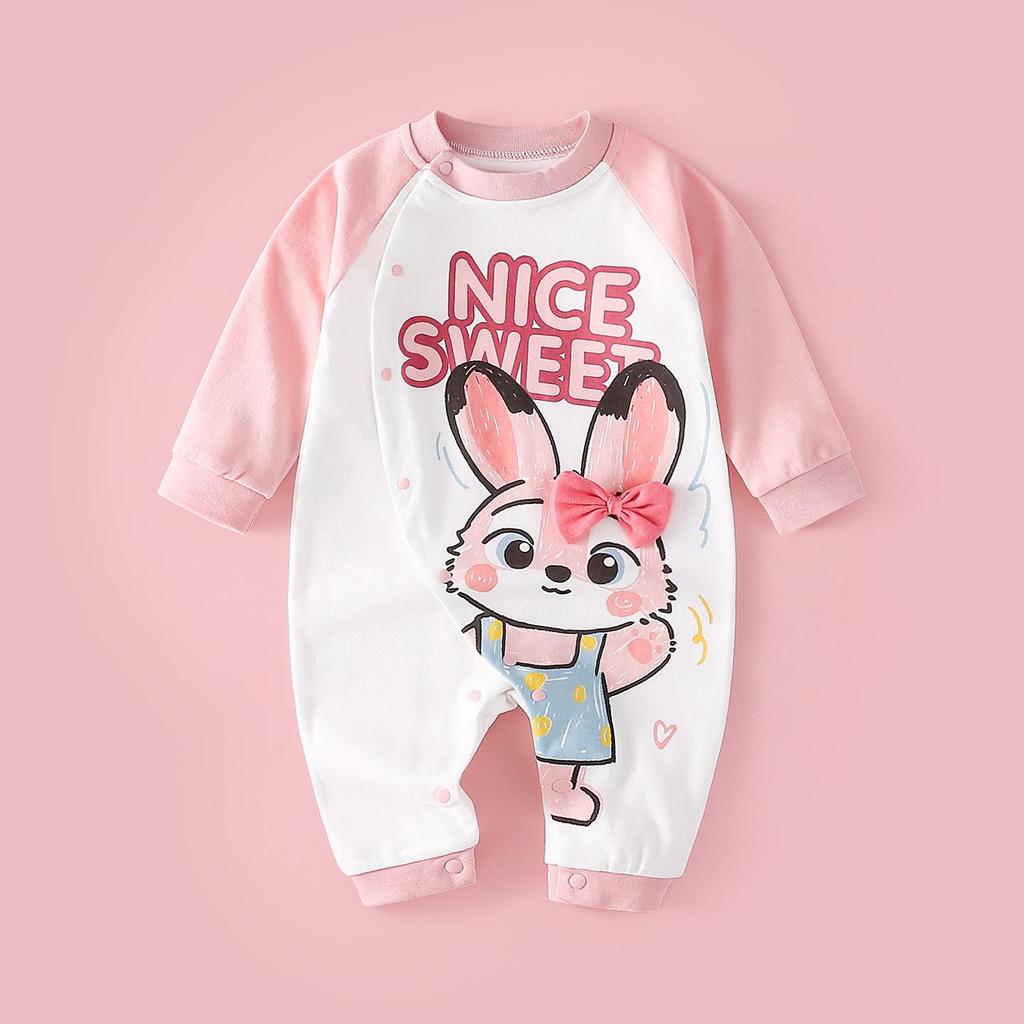 Unisex Cotton Baby Romper - Spring/Autumn Cartoon Onesie for Newborns