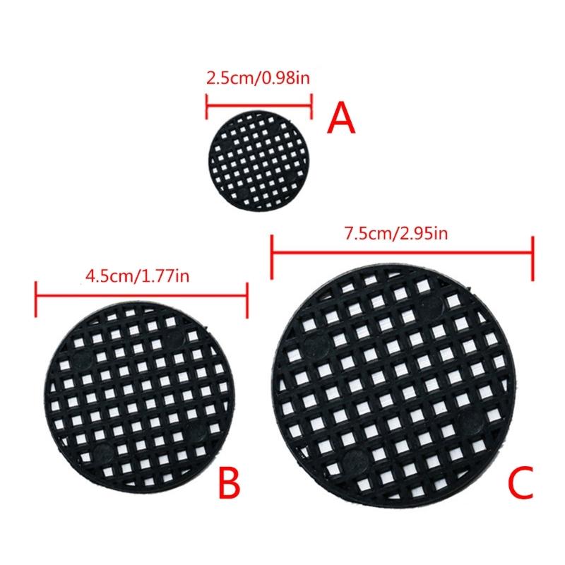 100Pcs Plant Pots Hole Mesh Pads Garden Flower Pots Mesh Mat Bonsais Bottom Grids Pads Round Drainage Mesh for Plant Pots