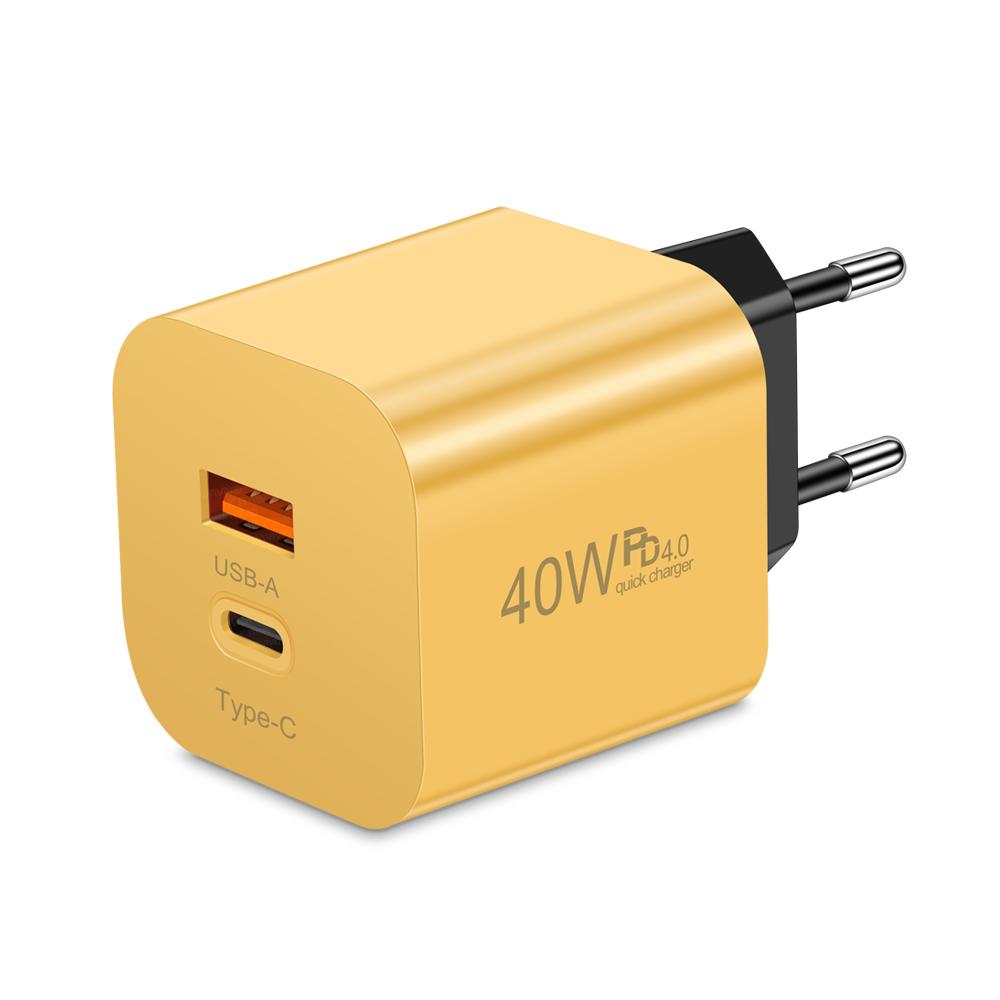40W USB C Charger PD Quick Charge Dual Port Type C Fast Charging USB QC 3.0 Charger Adapter for IPhone 16 15 Xiaomi Samsung Macbook