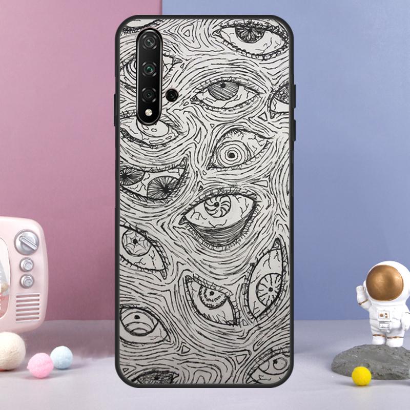 Scary Face Eyes For Huawei Nova 7i 8i 11i 12i 12s Y73 Y70 Y90 Y60 Y72 Y61 Y91 9 10 SE P30 Pro P40 Lite Case