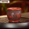180ml Fioletowa glina Yixing Relief Osiem Koni Znaki Zodiaku Filiżanka do herbaty Vintage Miseczka na herbatę Kubek Filiżanka degustacyjna Osobista Filiżanka Jianzhan Filiżanki mistrzowskie