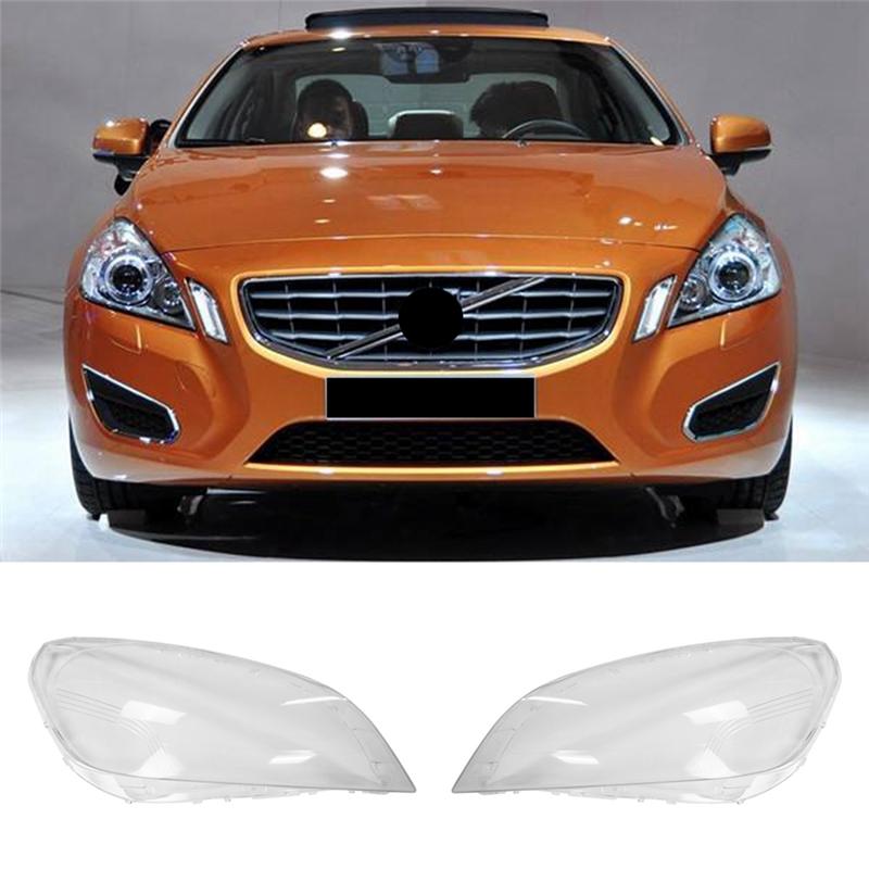 Для Volvo S60 S60L 2009- 2013 Крышка передней фары 1 пара Стекло для фары Прозрачная линза Корпус Абажур прозрачный