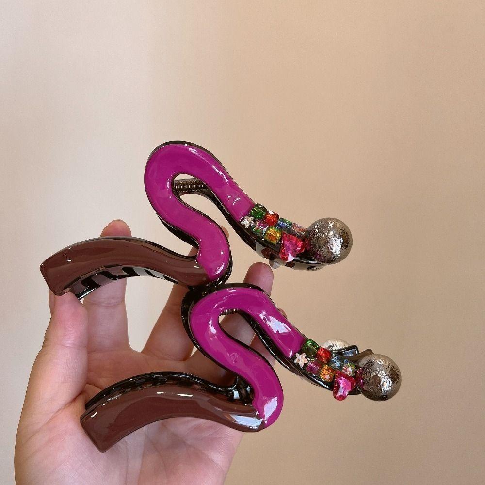 Twisted Design Back Head Hair Clip Large Wavy Shark Clip  Long Hair Accessories