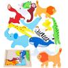 12 Stück Holz-Tier-Puzzles - Dicke Stapel-Lernspielzeuge für Kinder Geschenk