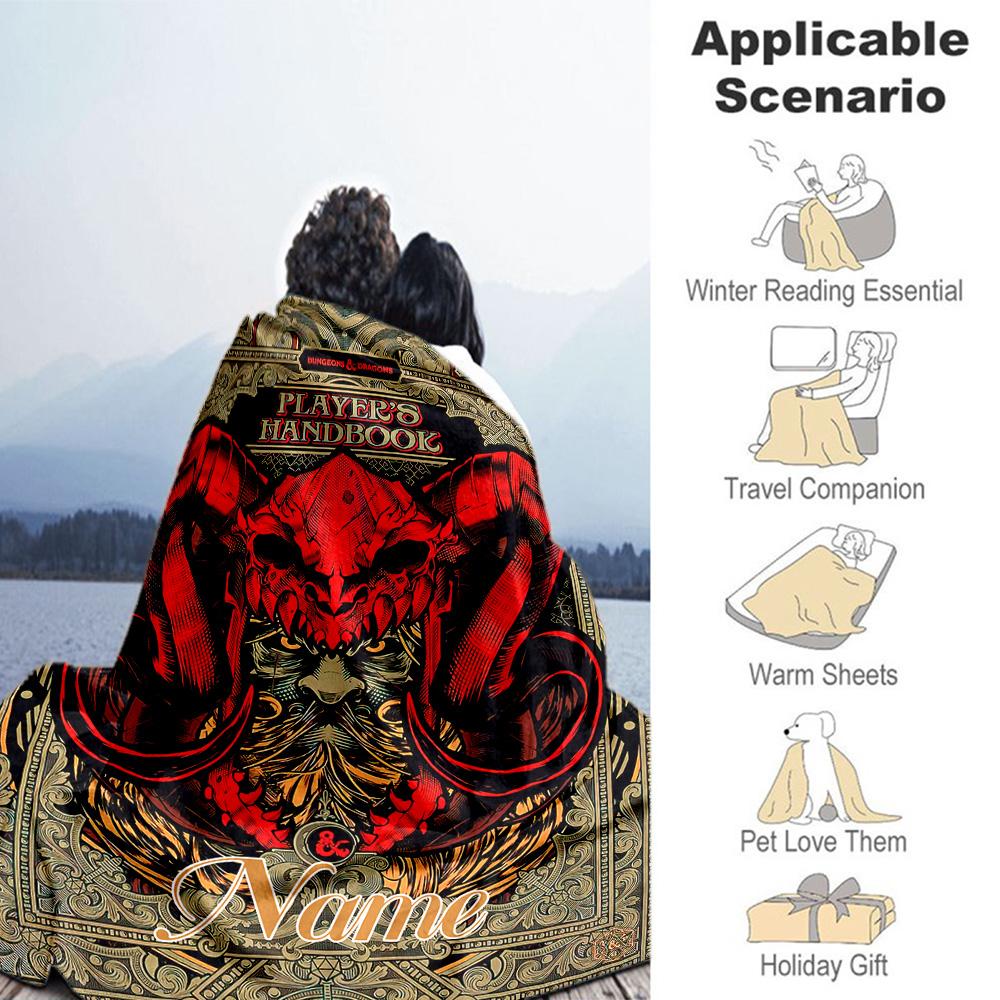 Dungeons Dragons Castle Style Personalized Text Blanket Cozy Personalized Blanket Ultra-Soft Versatile for Nap Home Decor Sofa Livingroom