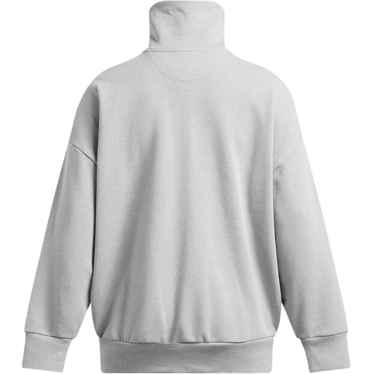 Under Armour Felpa da donna casual semplice con mezza zip e collo alto a maniche lunghe grigia 1386495-011
