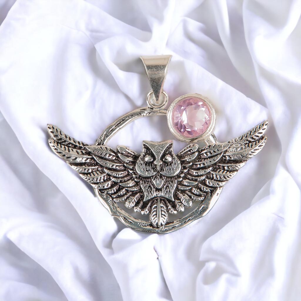 Natural Gemstone 925 Solid Silver Designer Jewelry Pendant 1.48" Christmas Gift CP-17