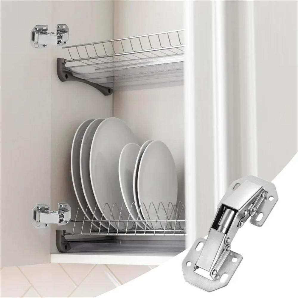 90 Degree Steel Cabinet Hinges No-Drilling HoleHydraulic Buffer Hinge Kitchen Cabinet Cupboard Hinges Furniture Hardware