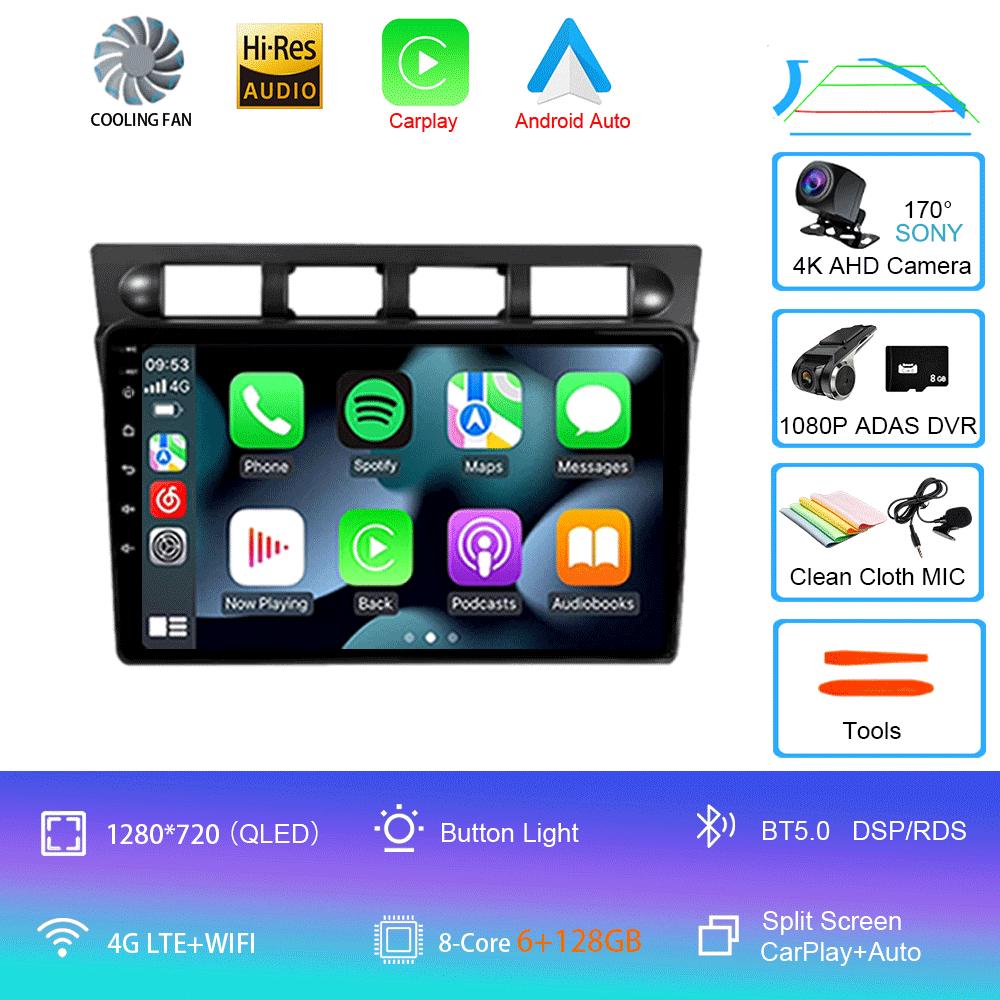 Android 14 For Kia Picanto SA Morning 2004 - 2007 Car Radio Player Stereo Multimedia WIFI BT GPS Navigation Player QLED Screen