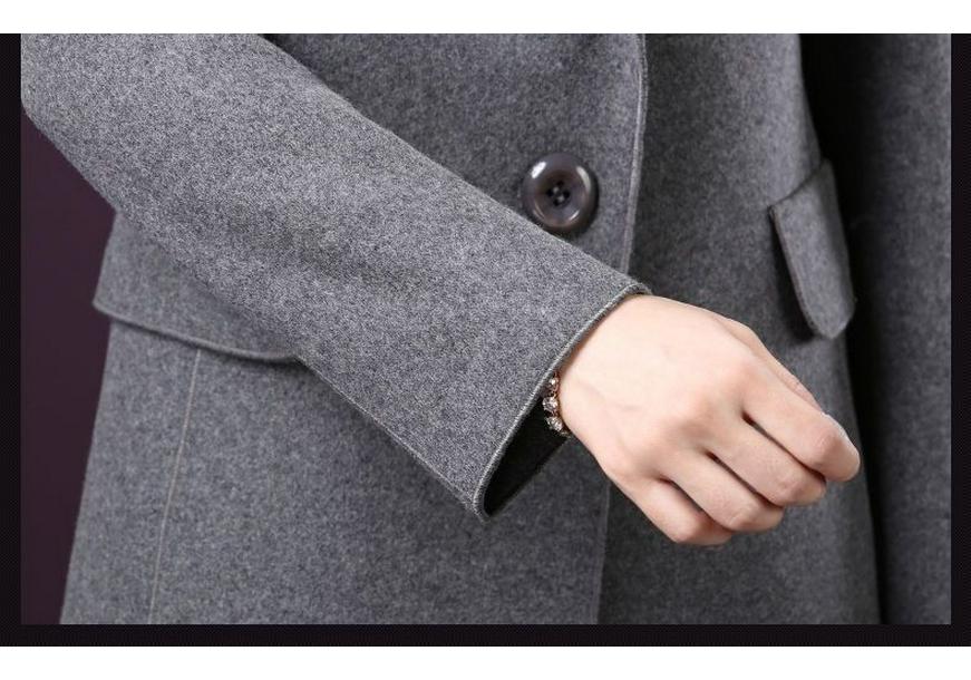 2025 Autumn/Winter Women's Mid-Length Wool Coat – Elegant Waist-Cinched Style