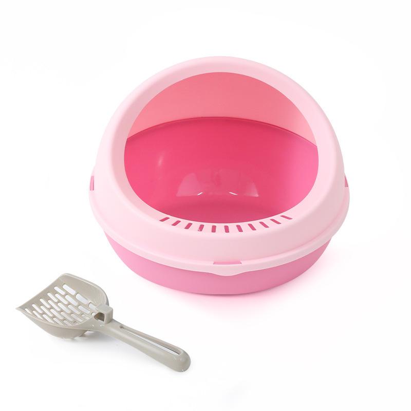 

Pet Cat Litter Box Kitten Anti Splash Toilet Fully Enclosed Spill Proof Deodorant Cat Toilet Plastic Sandbox Cat Bedpan Sanitary рожевий