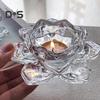 Chinesischer klarer Lotus-Kerzenhalter aus Kunstkristall, kegelförmige Säule, Teelicht, Kerzenhalter, Kerzenständer, Hochzeitsfeier, Tischdekoration