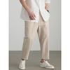 Hengyuanxiang Men's Summer Thin Cotton Linen Cropped Casual Pants
