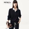 MO&Co. Wool-Cashmere Blend Shirt-Collar Sweater