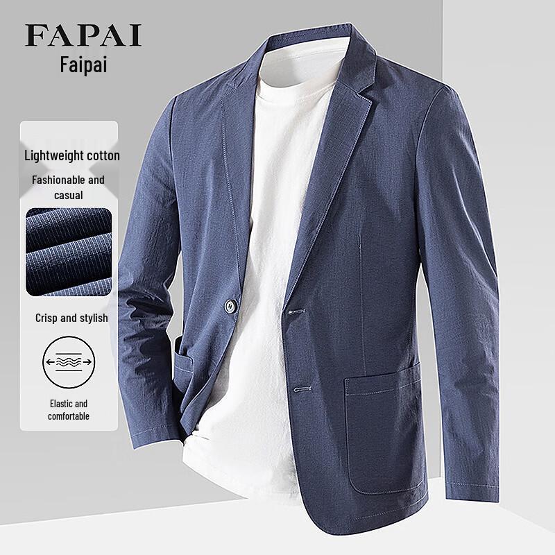 FAPAI Men's Cotton Blend Casual Blazer