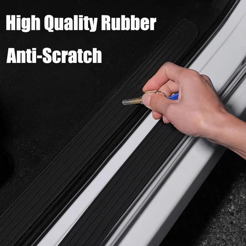 4pcs Car Door Plate Protector Stickers Rubber Durable Car Sticker Sill Scuff Cover Anti Scratch Decal Door Plate Protector