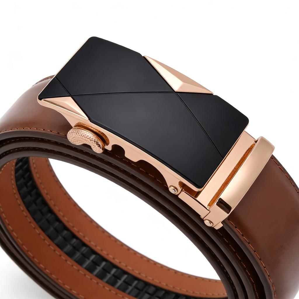 Male Automatic Buckle Belt Fashion Metal Alloy Waistband Genune Leather Luxury Belts for Men Business Luxury Designer Waist Belt