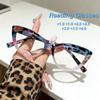 Retro Personalized Cat Eye Women's Reading Glasses Fashionable Ultra Light Neutral Irregular Pattern Anti Blue Light Glasses