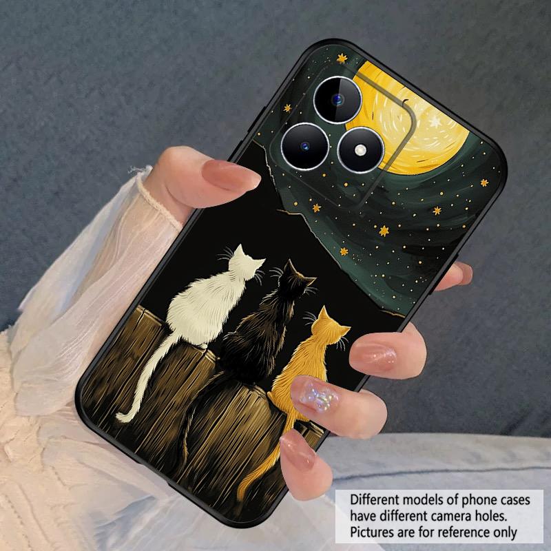 Фоновий кіт Для Oppo Realme 11 12 12X 14 Pro Plus 8 C55 C63 65 67 75 51 53 GT 2 7 Neo 3 5 SE 7 50 силіконовий м'який чохол для телефону