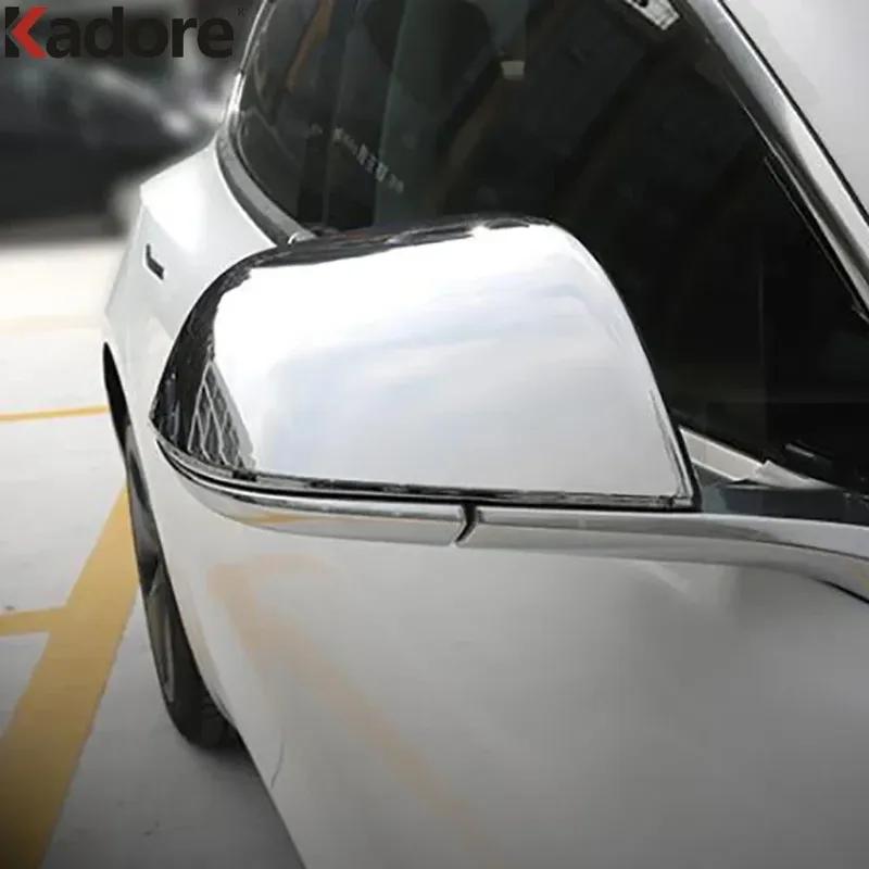 For Tesla Model 3 Y 2018-    2024 Carbon Fiber Car Accessories Rearview Mirror Cover Trim Side Wing Mirror Cap