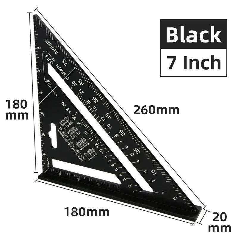 Dreieck-Lineal, 17,8 cm, Messwerkzeug, Aluminiumlegierung, Schreiner-Set, quadratischer Winkel, Holzbearbeitungswerkzeuge, versuchen Sie es mit quadratischem, dreieckigem, metrischem Lineal