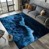 2D Ocean Wave Printed Carpet Living Room Carpet Bedroom Bedside Non-slip Mat Kitchen Carpet Multi-size Home Decorations
