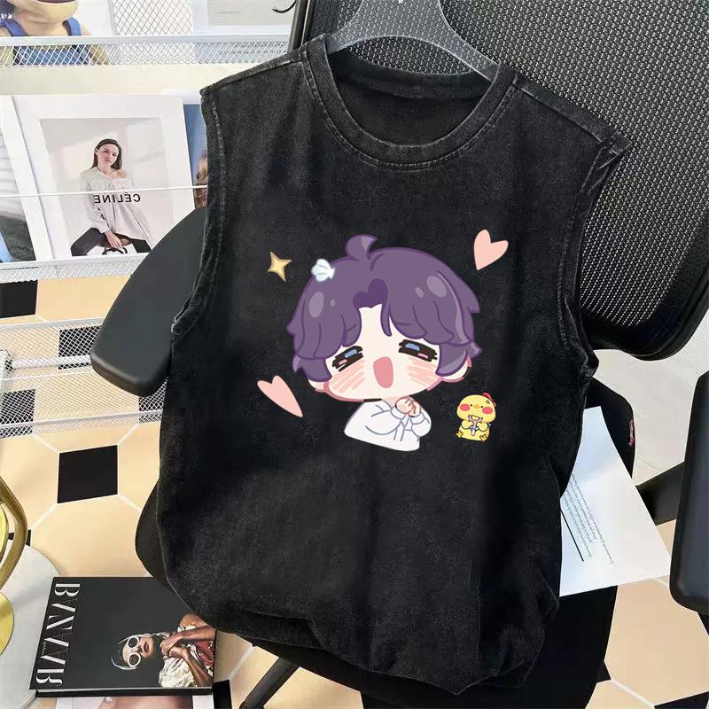 Nadměrné tílko bez rukávů s grafikou Pánské Dámské Oblečení do posilovny Potisk Game Love and Deepspace Y2K Trička Vesta