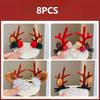 Reindeer Antler Hair Clips with Pom-Poms and Ears-Festive Christmas Hair Accessories for Women, Ideal for Seasonal Celebrations