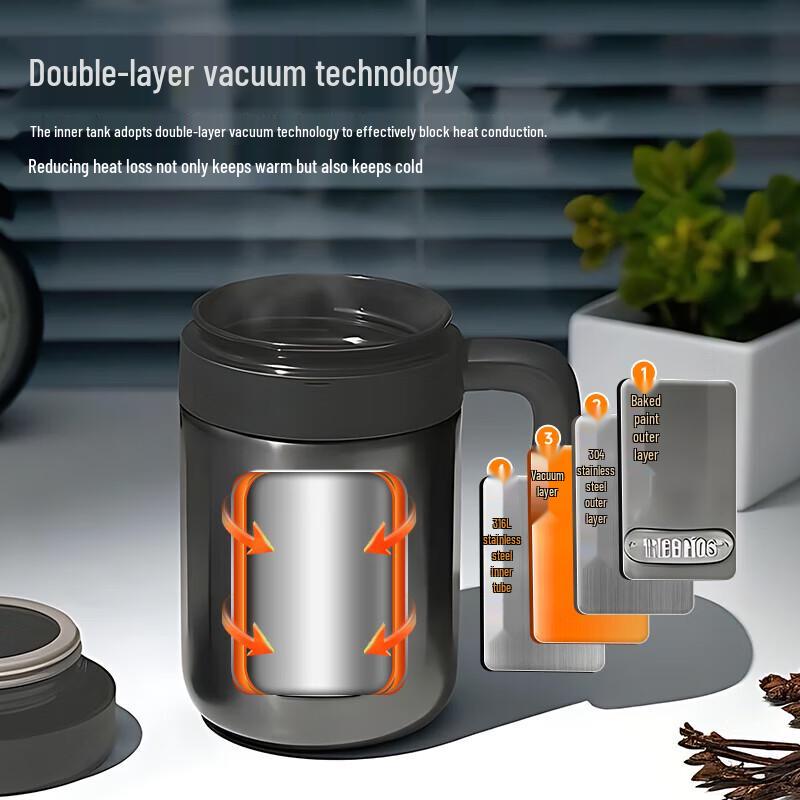 Thermos 600mL Stainless Steel Vacuum Insulated Handle Mug