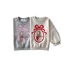 Embroidered Bow Bunny Hoodie for Little Girls - Autumn Pullover Top