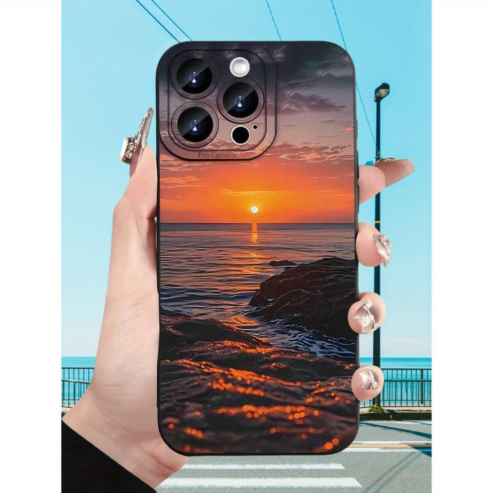 Sunset pattern phone case suitable for iPhone 17 16 15 14 13 12 11 Pro/Max/Plus anti drop and shockproof back cover