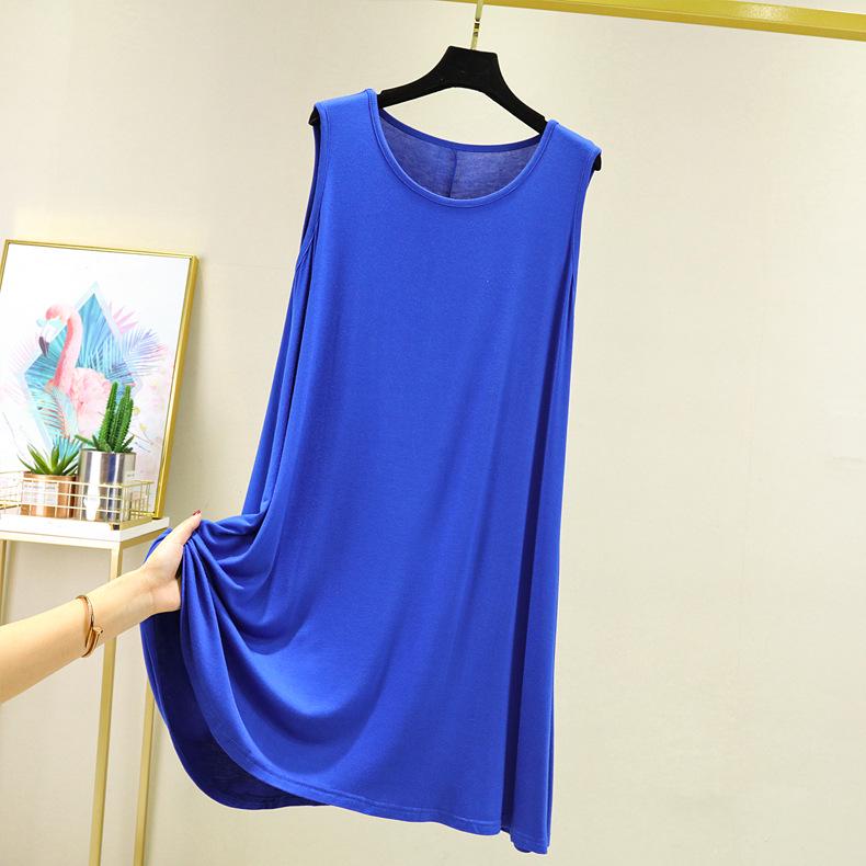 Plus Size Summer Modal Maternity Sleeveless Mid-Length Swing Dress