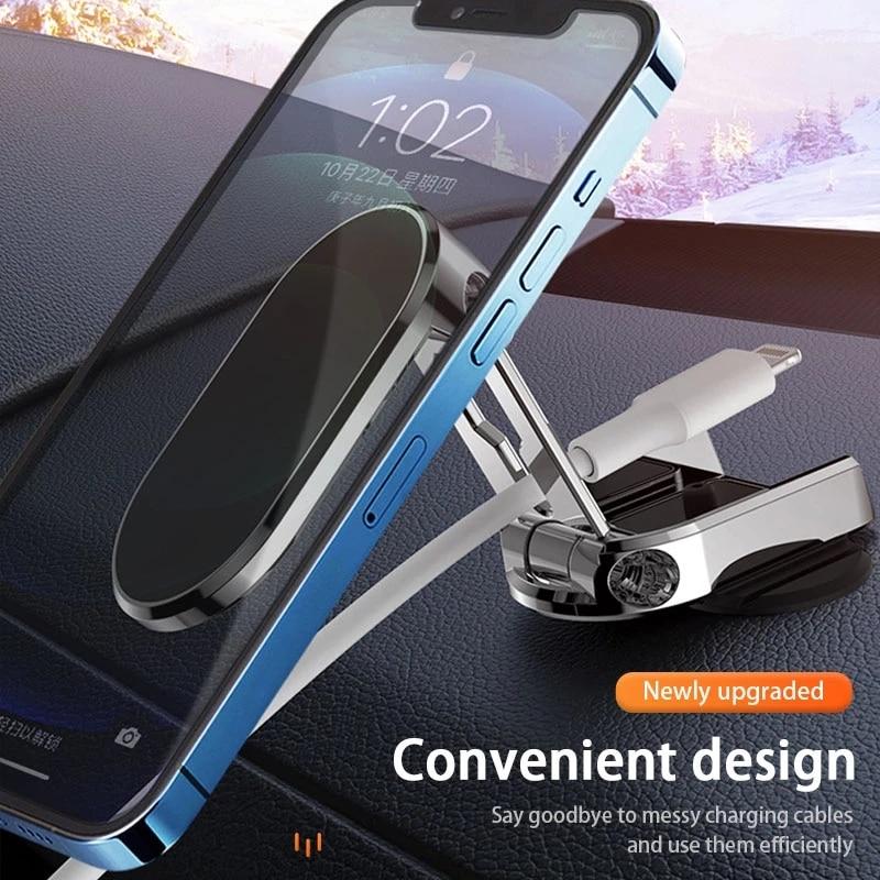 360 Rotatable Magnetic Car Phone Holder Magnet Smartphone Support GPS Foldable Phone Bracket In Car