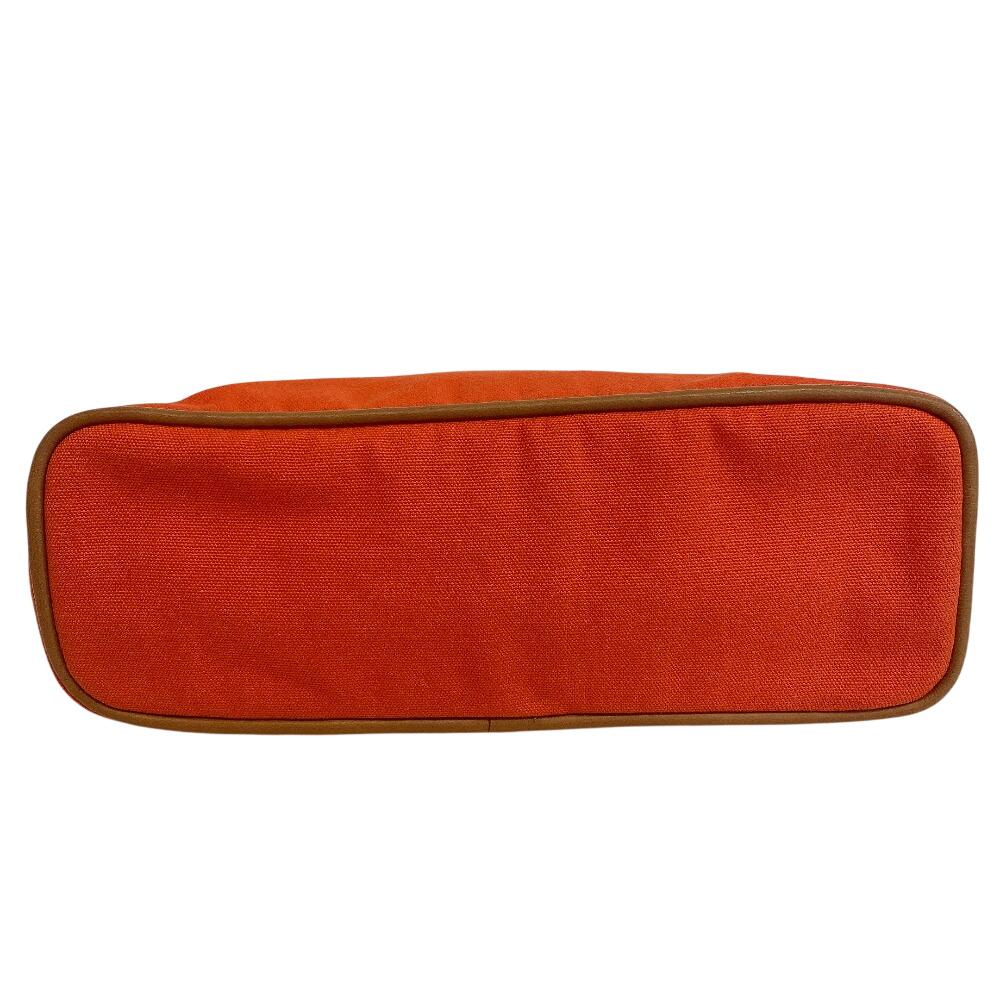 HERMES Zipper Cosmetics Pouch Bolide Vanity cotton Pouch MM Pouch Orange cotton Used