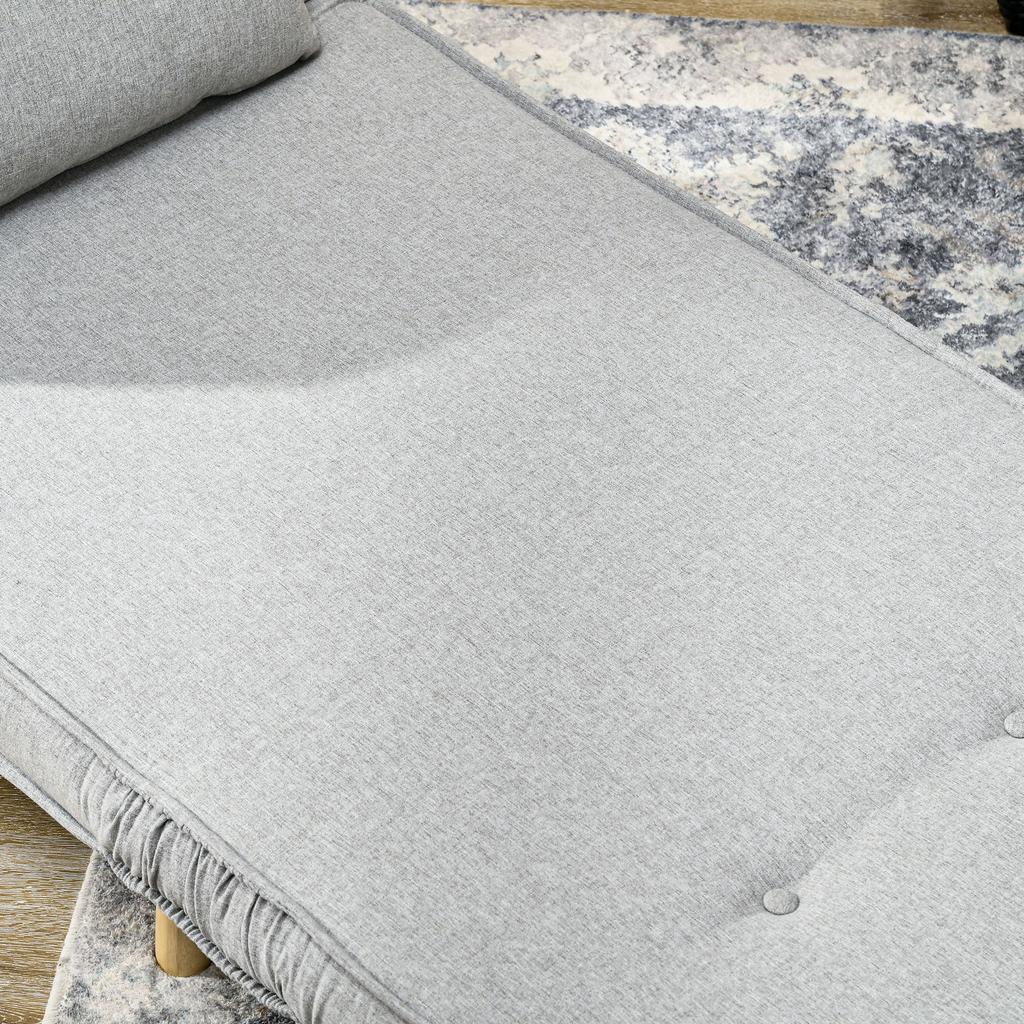 Sleeper Chair, 6-Level Adjustable Backrest, Linen Look, up to 150 kg, Light Grey