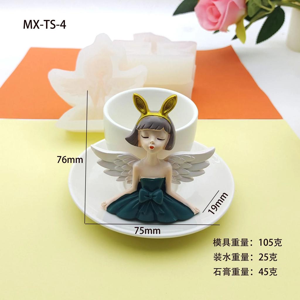 Mehrstil Engelsmädchen Silikon Kerzen Gipsform Handgemachte Seife Epoxid Herstellung Set DIY Schokolade Eis Kuchen Backwerkzeug