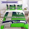 Seattle Seahawks Individualisierbares Namens-Bettwäsche-Set Atmungsaktiver Bettbezug Mit Kissenbezügen Dekorative Bettwäsche Für Schlafzimmer Heimdekoration Geburtstagsgeschenk