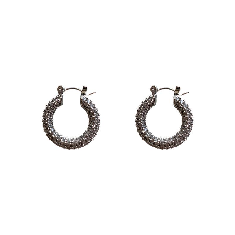 Elegant Zircon U-Shaped Earrings: Luxury Geometric Studs for Women