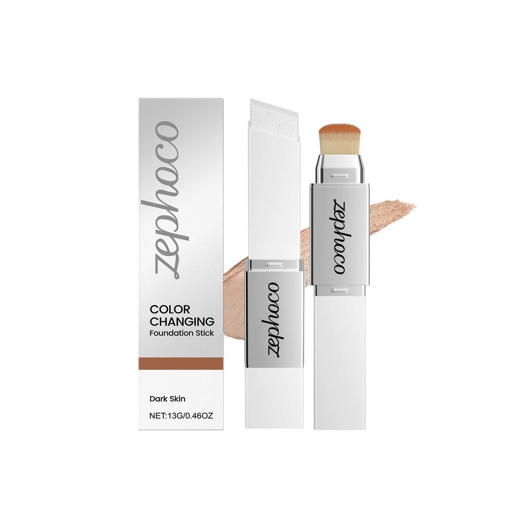 ZEPHOCO 2 In 1 Color Changing Foundation Make-up Stick Long Lasting Moisturizing Makeup High Concealer Power Makeup Korean